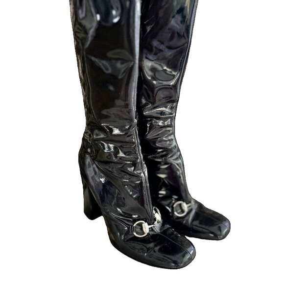 Vintage Gucci Back Patent Boots 9B - Picture 1 of 6
